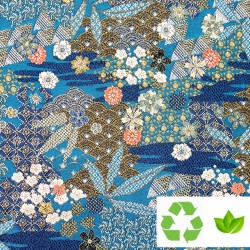 Jacquard recyclé Tokyo blue