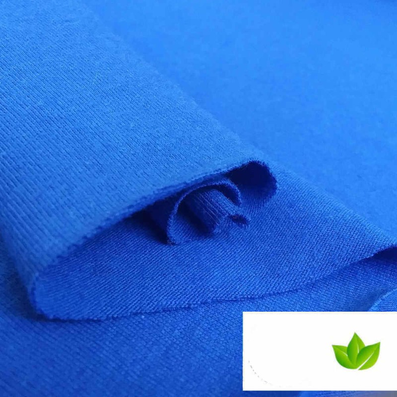 Jersey coton BIO bleu