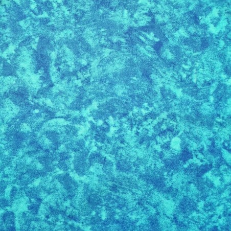 Tissu coton marbré turquoise