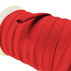 Ruban Spaghetti Coton 10 mm rouge