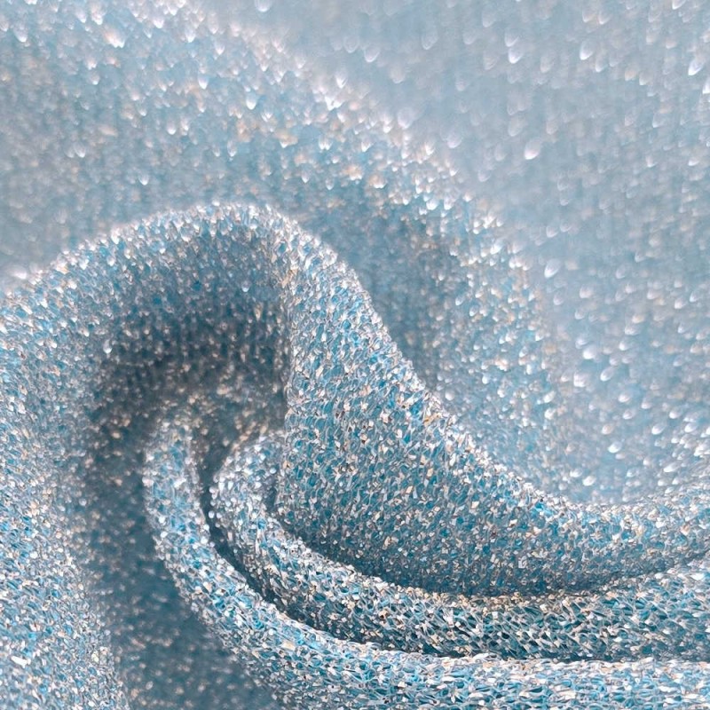 Voile lurex bleu ciel au mètre