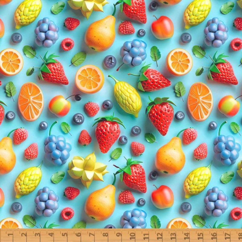 ► COTON EFFET 3D | ❤  fruits | tissus imprimés