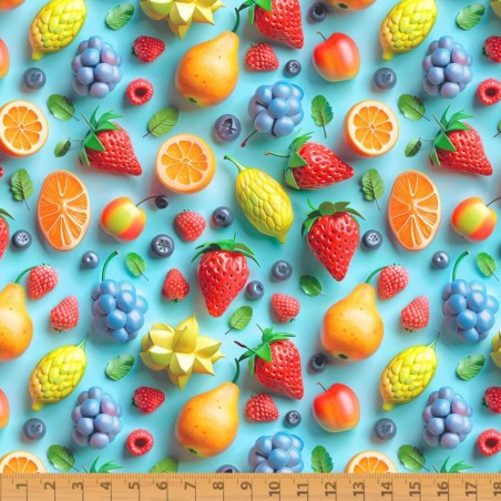 ► COTON EFFET 3D | ❤  fruits | tissus imprimés