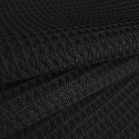 Tissu gauffré |noir au mètre