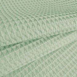Tissu gauffré | vert menthe au mètre