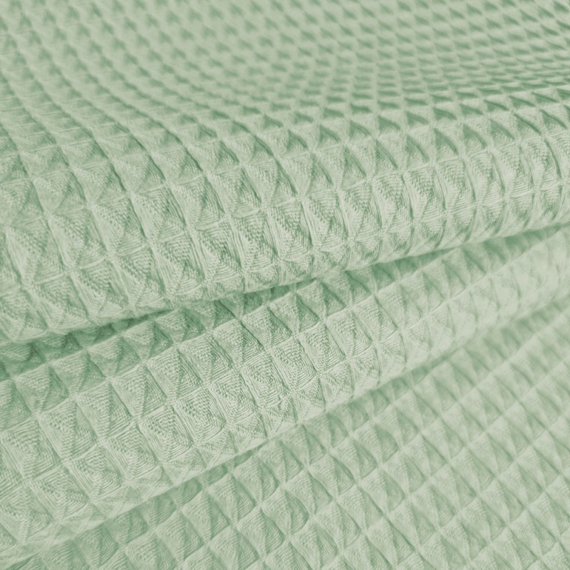 Tissu gauffré | vert menthe au mètre