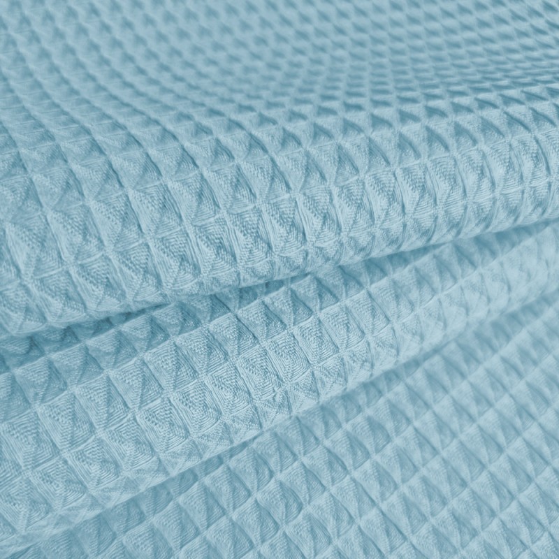 Tissu gauffré | bleu ciel au mètre