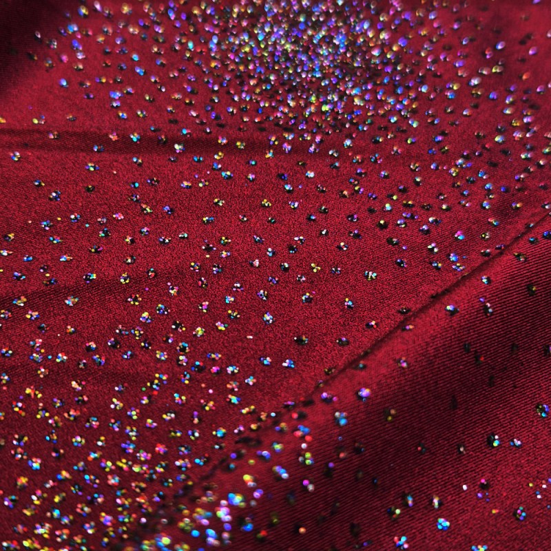 Lycra paillettes américaines bordeaux | ♥ TISSUS au mètre