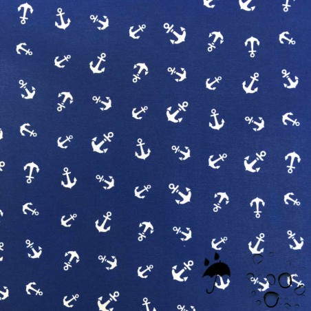 Tissu enduit imprimé au mètre | 6,95 € | ancres marines