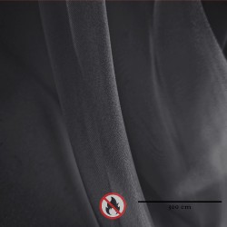 Organza ignifuge double largeur noir