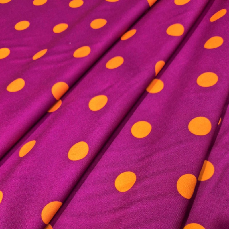 ►Tissu  à pois colorés au mètre | Acheter tissu imprimé flamenco