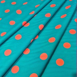 ►Tissu  à pois colorés au mètre | Acheter tissu imprimé flamenco