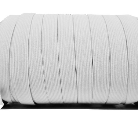 Ruban élastique plat tresse 16mm blanc