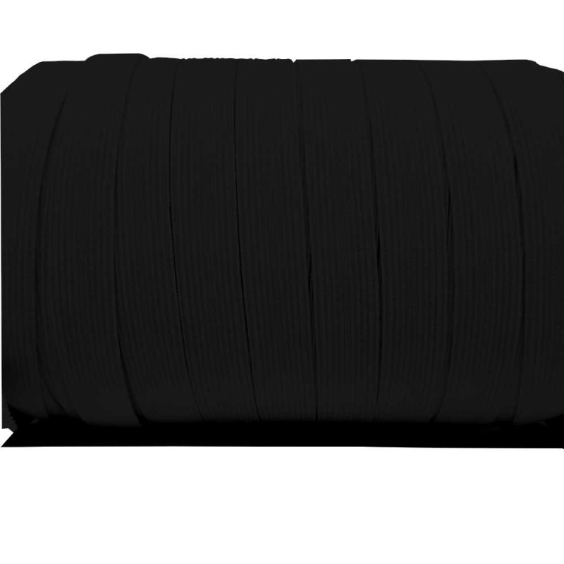 Ruban élastique plat tresse 16mm noir