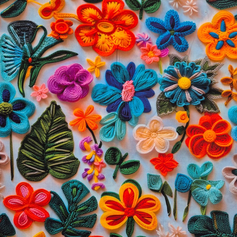 Flores bordadas