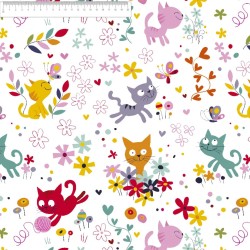 ► COTON animaux | ❤  | tissus imprimés à motifs fleuris