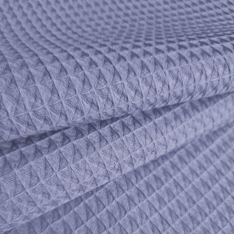 Tissu gauffré | medium blue au mètre
