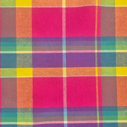 Tissu madras fuchsia au métre