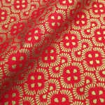 Coton imprimé noel geommetrique rouge