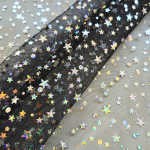 Tulle étoiles hologramme noir/argent