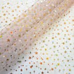 Tulle étoiles hologramme rose/or