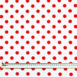 Lycra imprimée Pois Flamenca blanc pois rouges