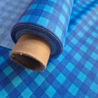 Tissu enduit Vichy bleu au mètre