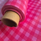 Tissu enduit Vichy fucshia au mètre