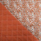 Matelassé de coton, fleur et unis tons terracota