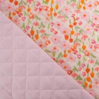 Matelassé de coton, fleur et unis tons rose